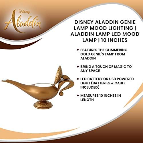 דיסני אלדין ג'ני מנורה LED LED LIGHT | תאורת מצב רוח דמות מנורת אלדין | אספנות מנורת תאורה
